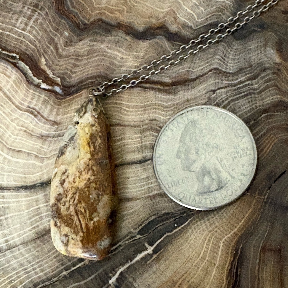 Automade Sterling Silver Chain with Desert Jasper Necklace Circa ‘34 - ‘72 - Picture 5 of 7
